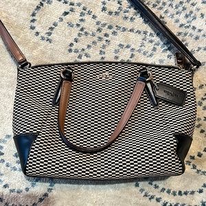 Coach Black and White Checkered Crossbody Bag